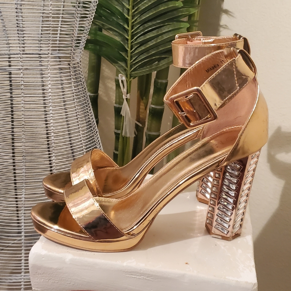Rose gold 5 inch stilettos heels women size 11